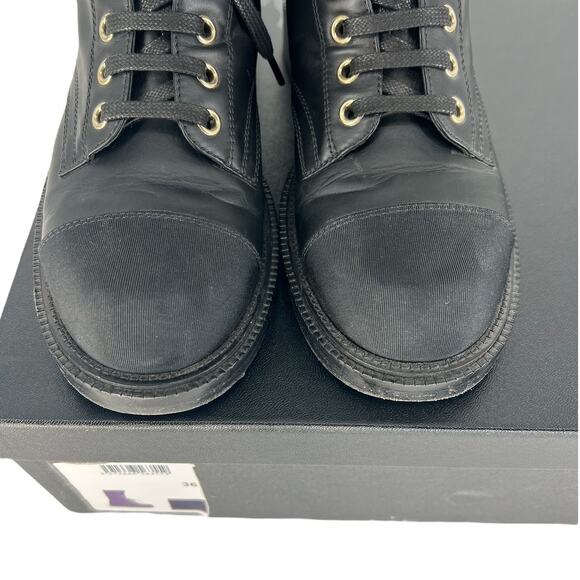 Chanel 2021 Interlocking CC Logo Leather Combat Boots - Picture 7 of 16